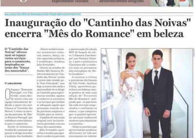 Reportagem sobre o cantinho das Noivas